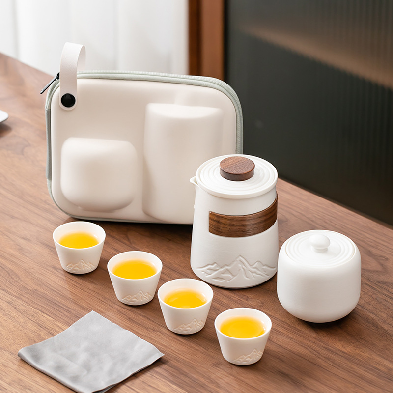 Camping Cooking Utensil Set - Ceramic Portable Travel Tea Set 1