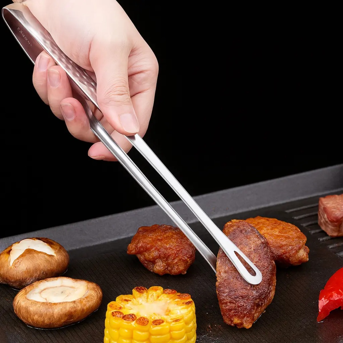 Camping Cooking Vegetables - Stainless Steel Korean BBQ Grill Tongs
