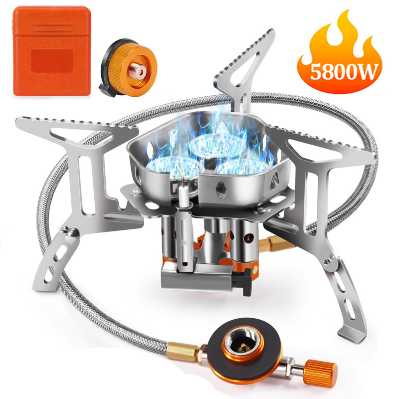 Camping Cooking Heater - 5800W High-Power Camping Gas Stove, Windproof