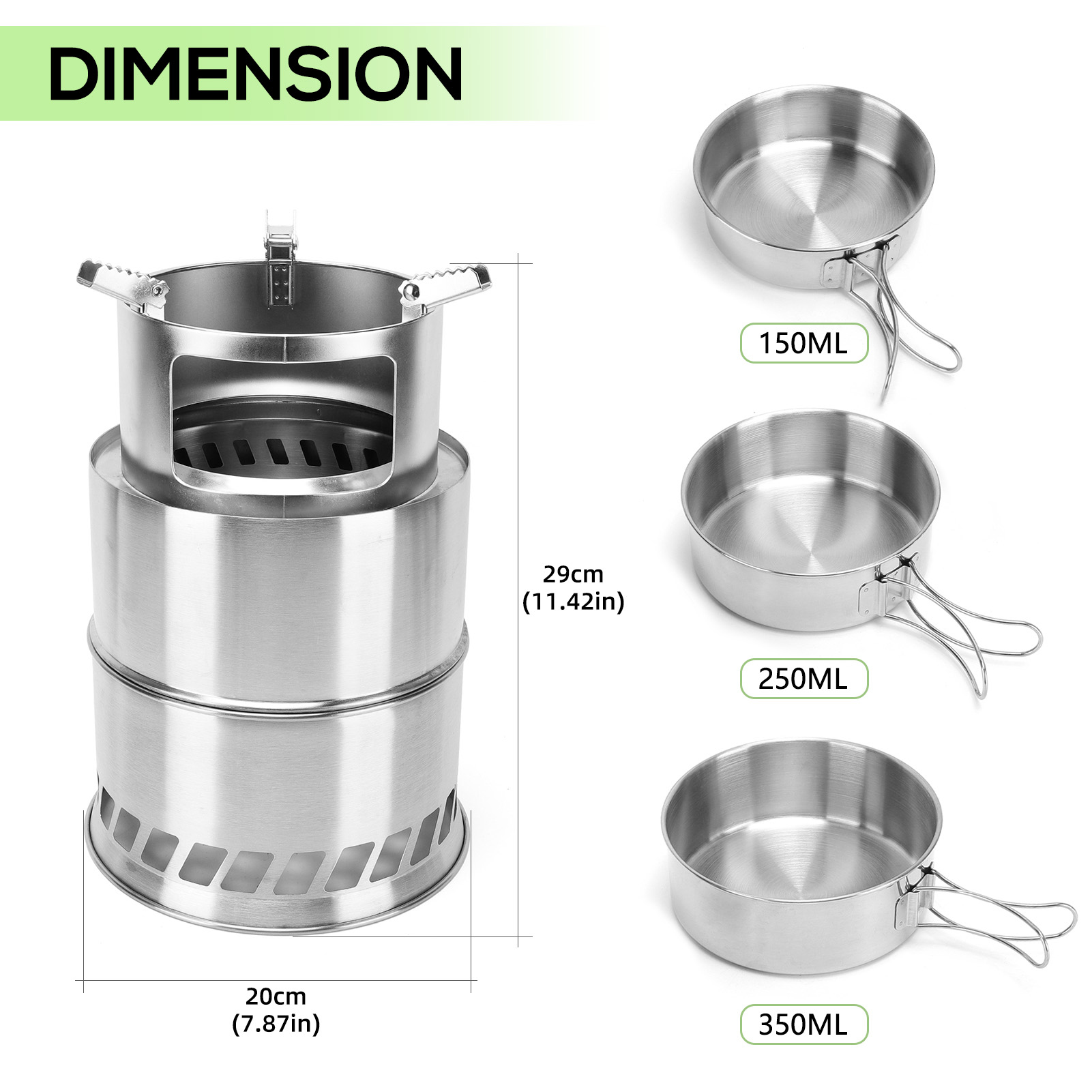 Stainless Steel Large Camp Sto - Camping Cooking Set Large 리뷰 및 가격