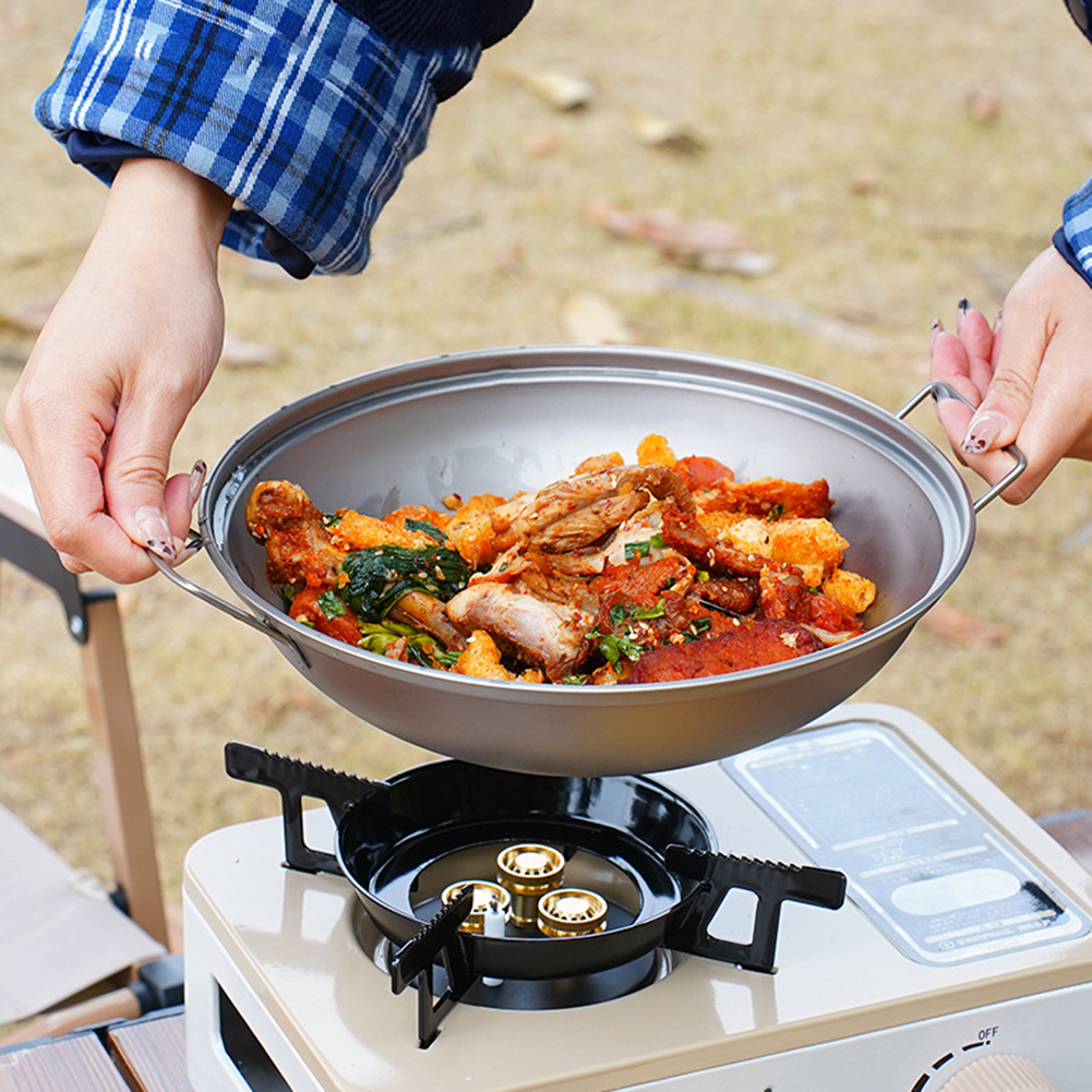 Titanium Wok Pan with Lid Doub - Campfire Cooking Anime 리뷰 및 가격