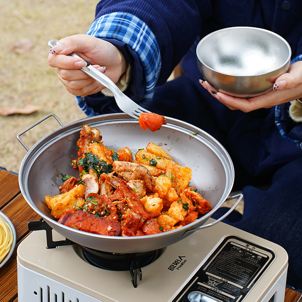 Titanium Wok Pan with Lid Doub - Campfire Cooking Anime 리뷰 및 가격