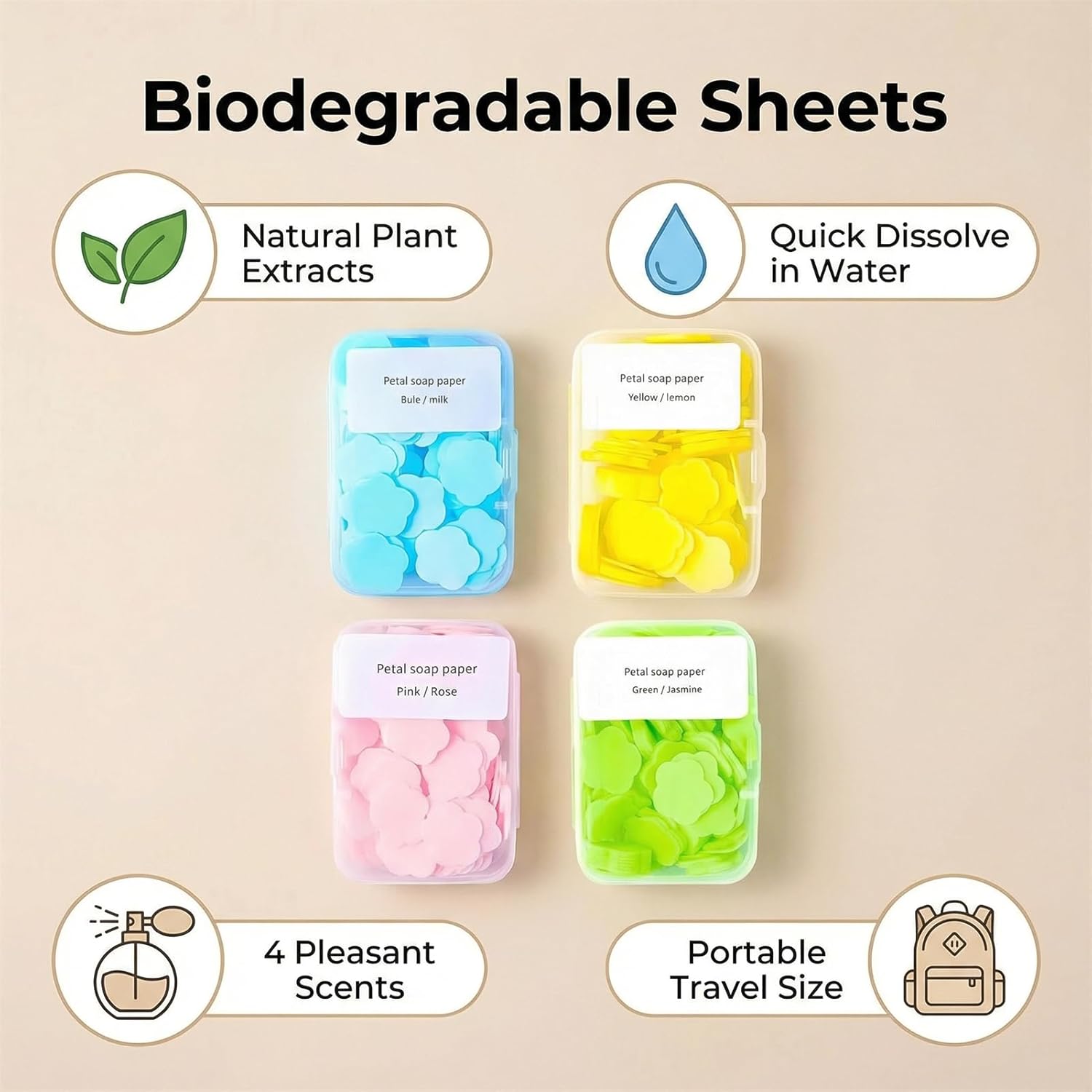 4 Scented Mini Disposable Hand - Biodegradable Soap Camp 리뷰 및 가격