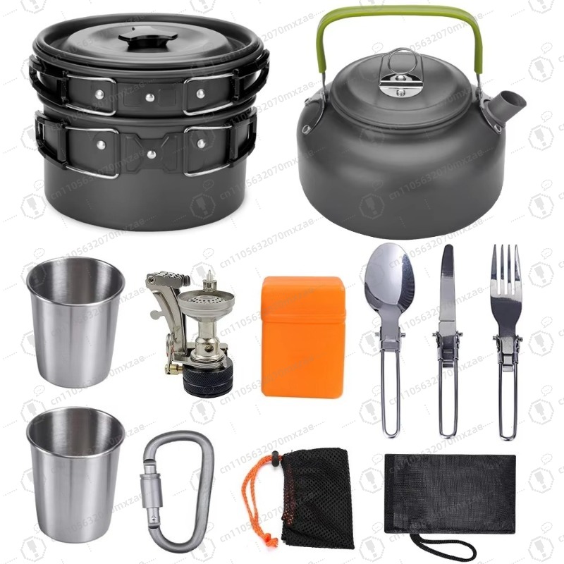 Outdoor aluminum cookware 10-p - Camping Cooking Accessories Set 리뷰 및 가격
