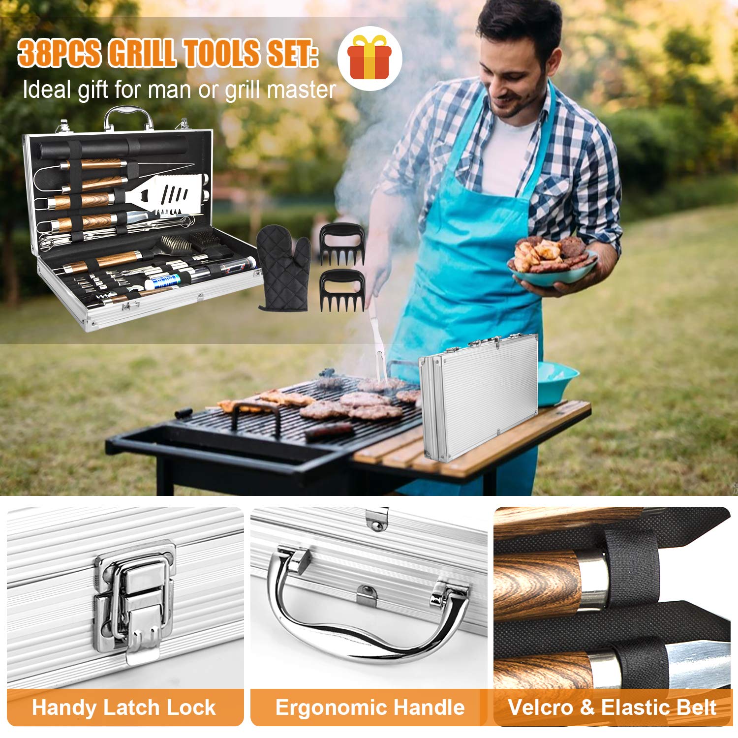 38PCS BBQ Grill Accessories Se - Camping Cooking Accessories Set 리뷰 및 가격
