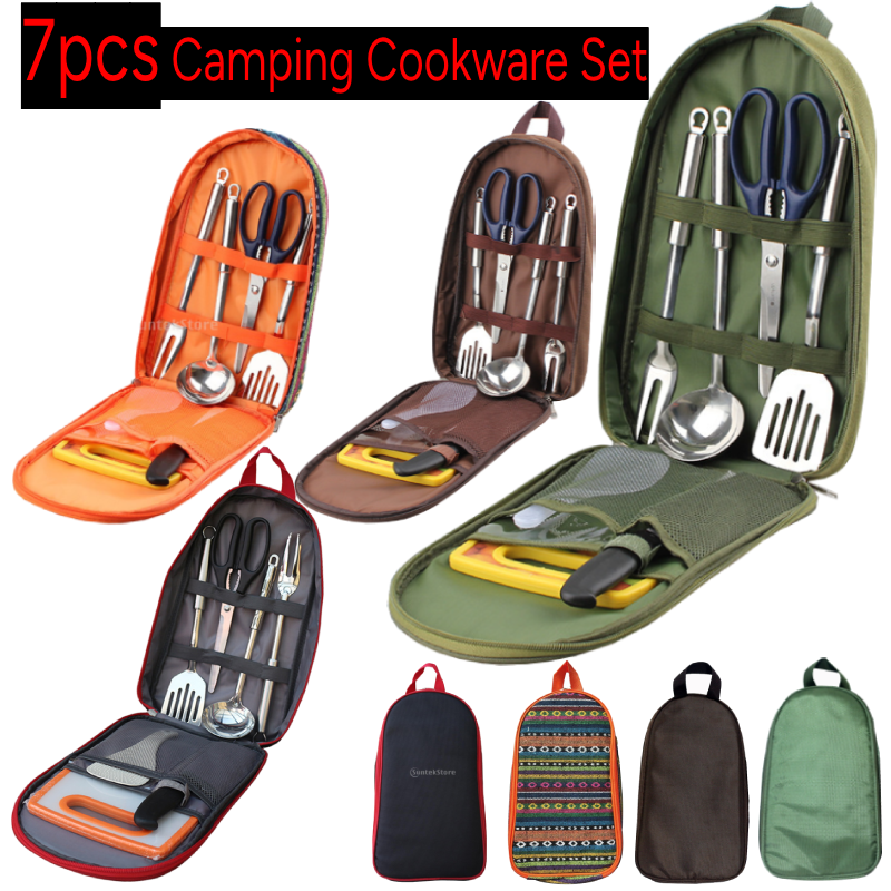 7pcs Camping Kitchen Utensil S - Camping Cooking Pack 리뷰 및 가격