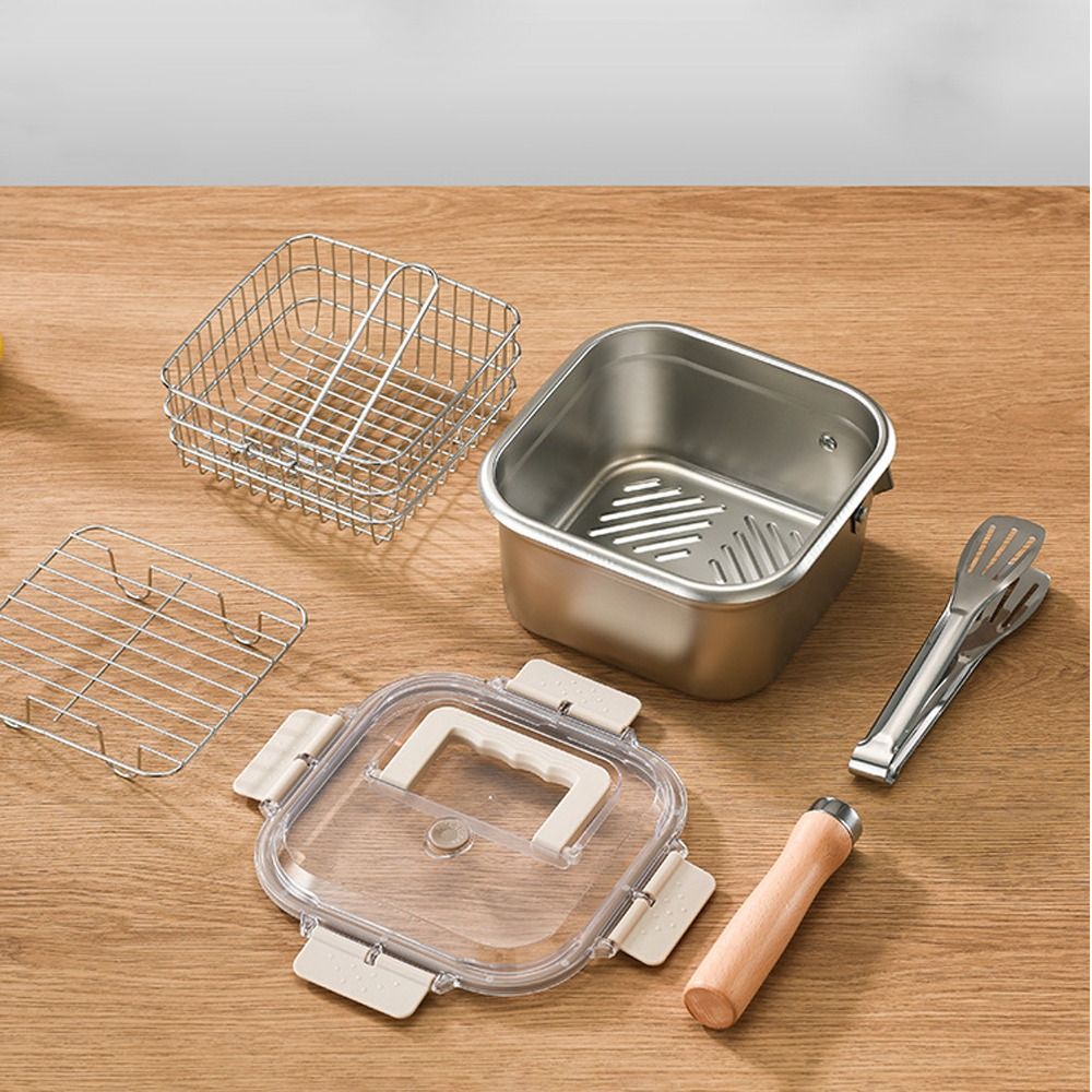 Portable Stainless Steel Fryin - Camping Cooking Set Large 리뷰 및 가격