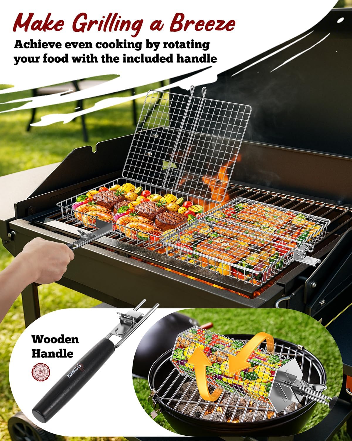 Grill Baskets For Outdoor Gril - Camping Cooking Basket 리뷰 및 가격