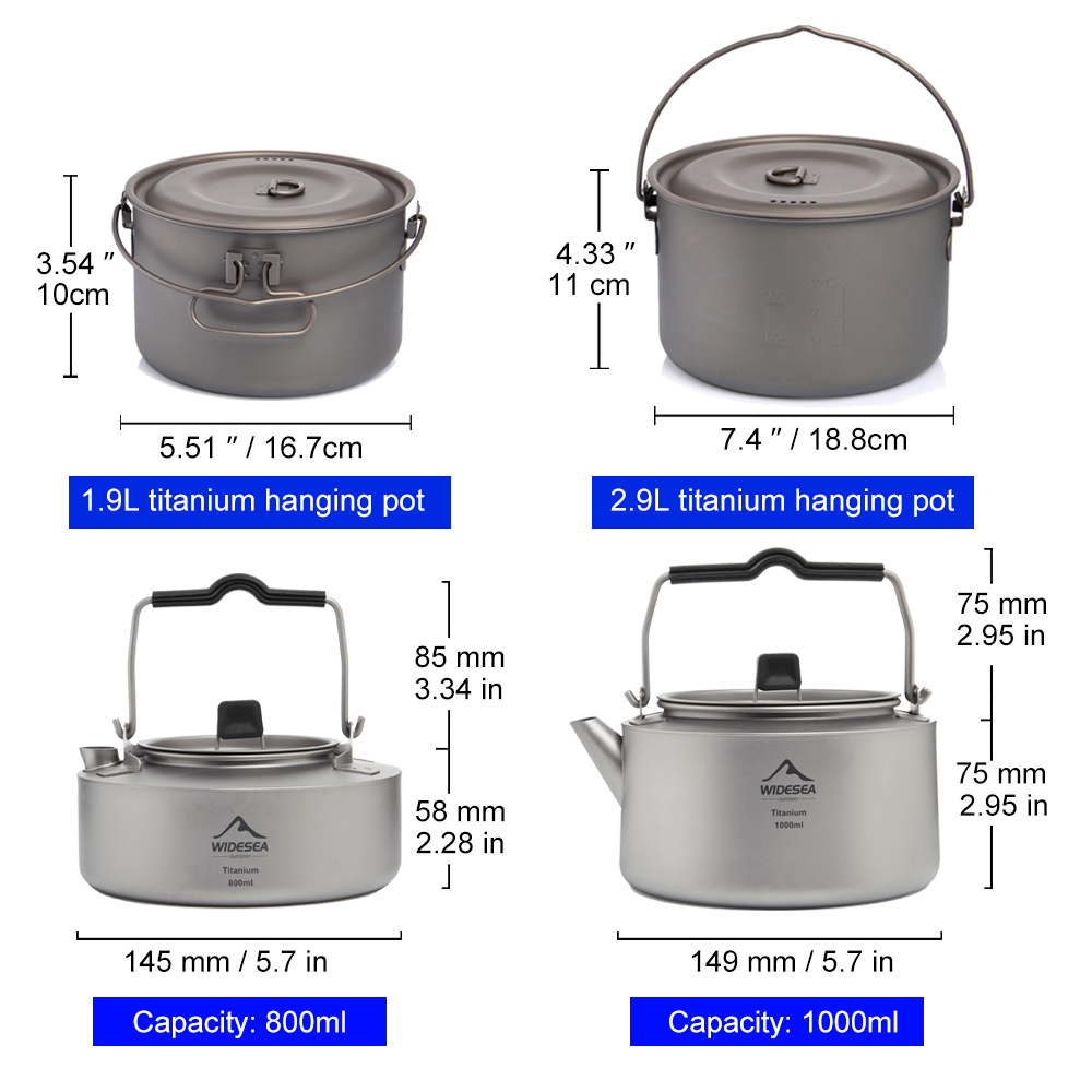 Widesea Ultralight Titanium Ca - Camping Cooking Set Large 리뷰 및 가격