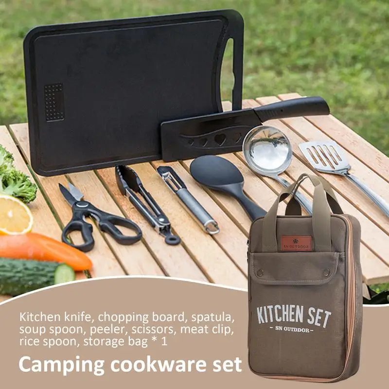 8pcs Camping Kitchen Cookware  - Camping Cooking Pack 리뷰 및 가격