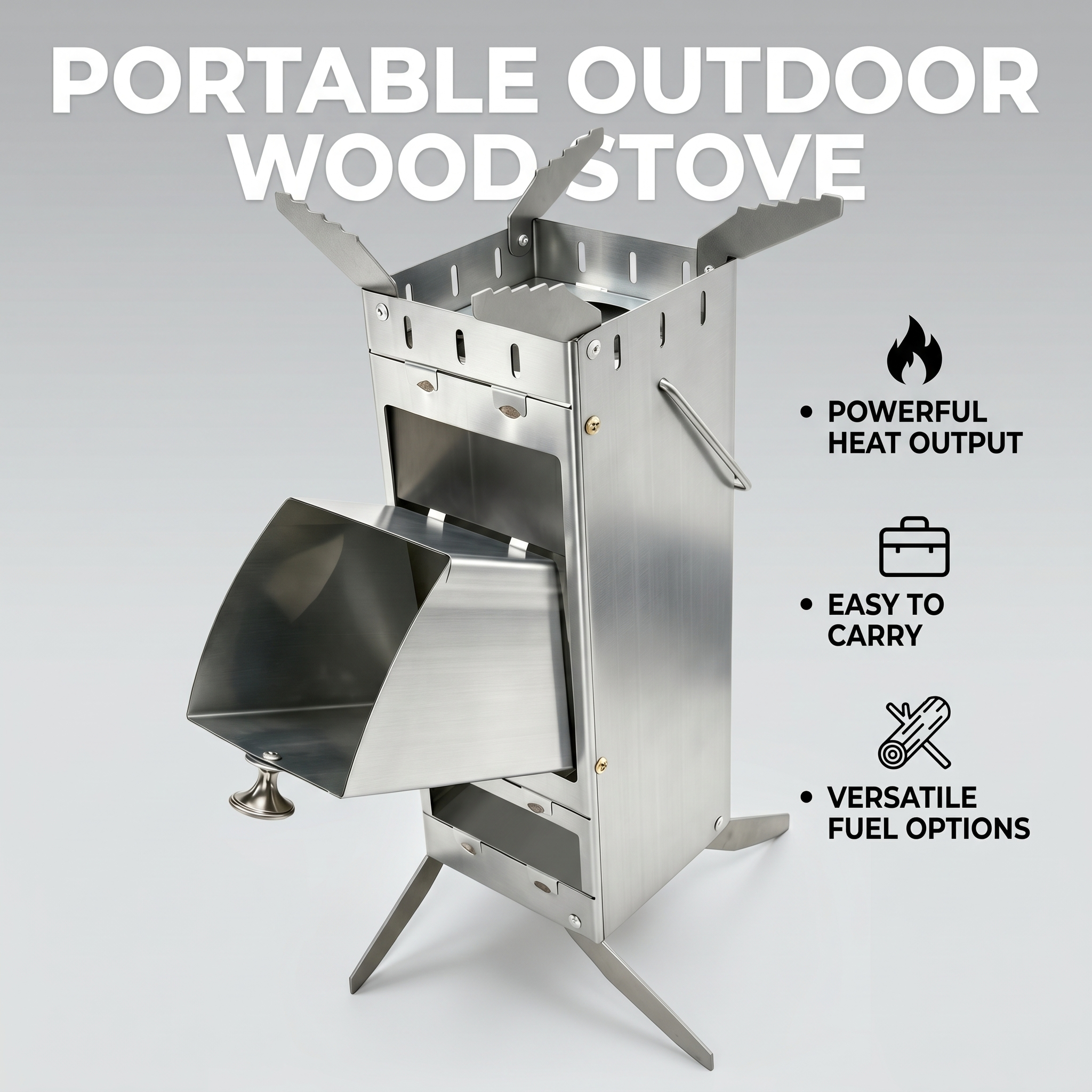 Portable Foldable Rocket Stove - Camping Cooking Heater 리뷰 및 가격