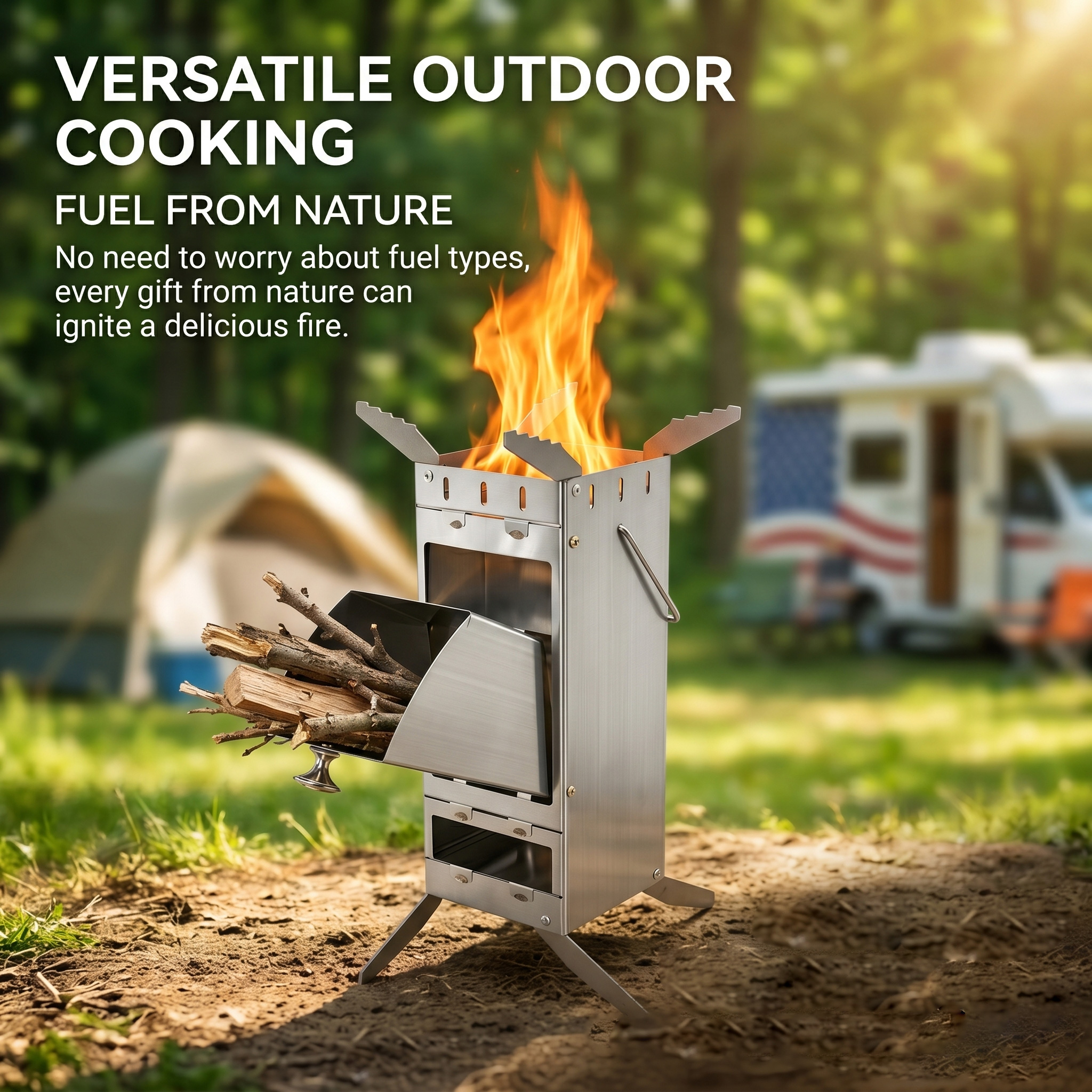 Portable Foldable Rocket Stove - Camping Cooking Heater 리뷰 및 가격