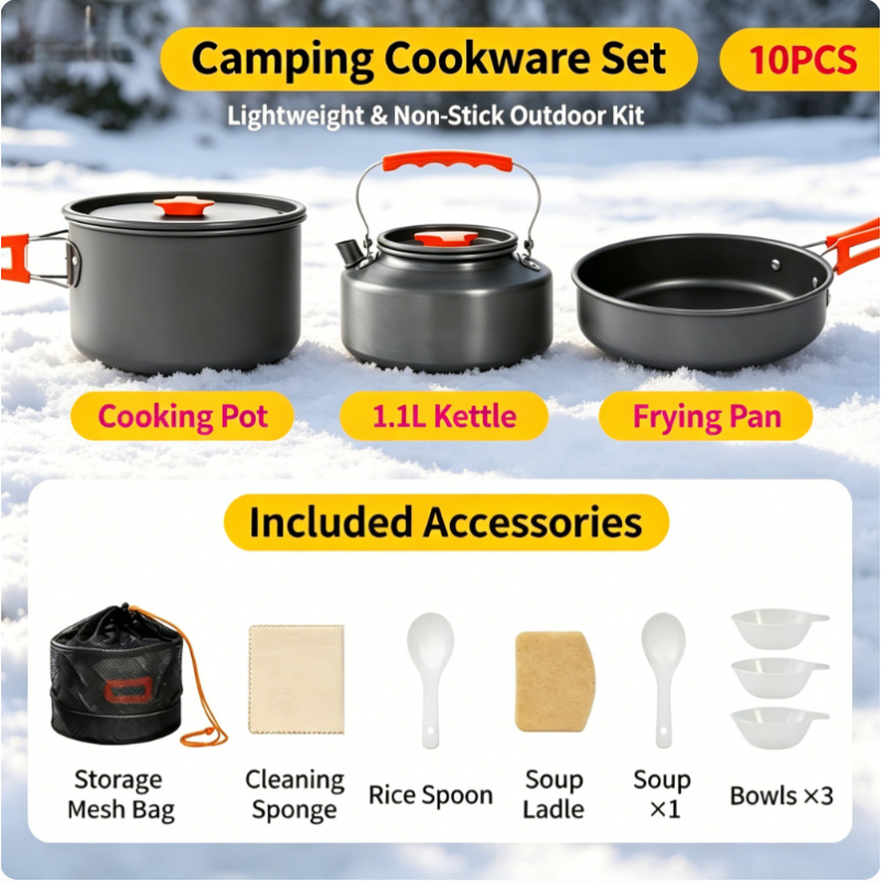 10 Pack Non Stick Camping Cook - Camping Cooking Pack 리뷰 및 가격