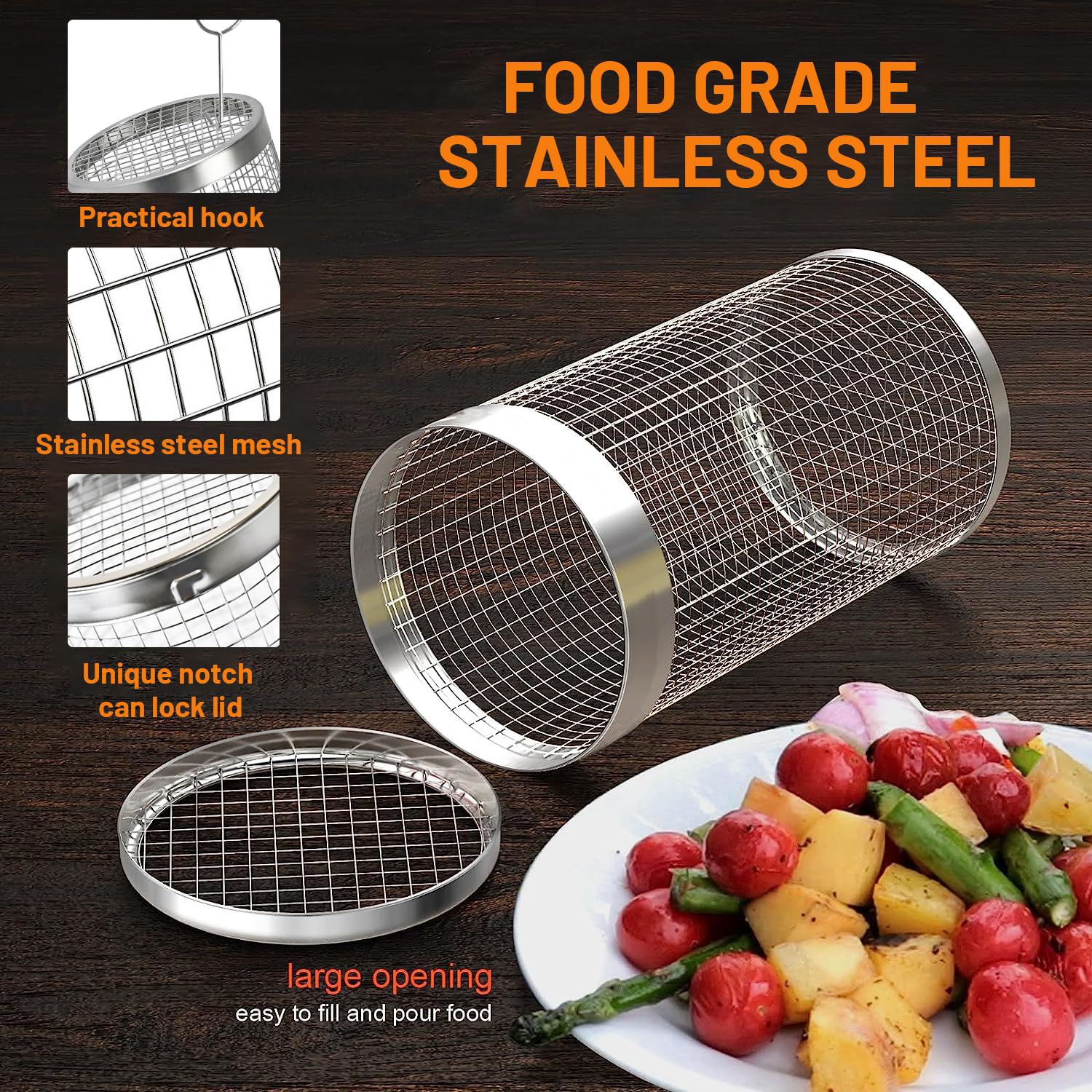 2 Pieces Rolling Grilling Bask - Camping Cooking Accessories Set 리뷰 및 가격