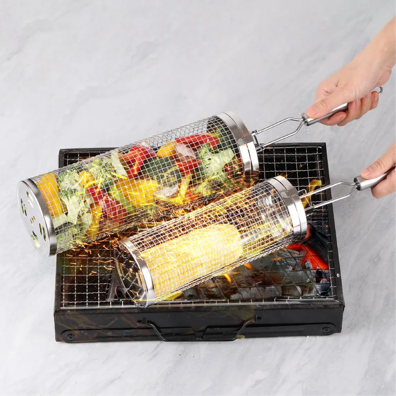Stainless Steel Rolling Grill  - Camping Cooking Vegetables 리뷰 및 가격