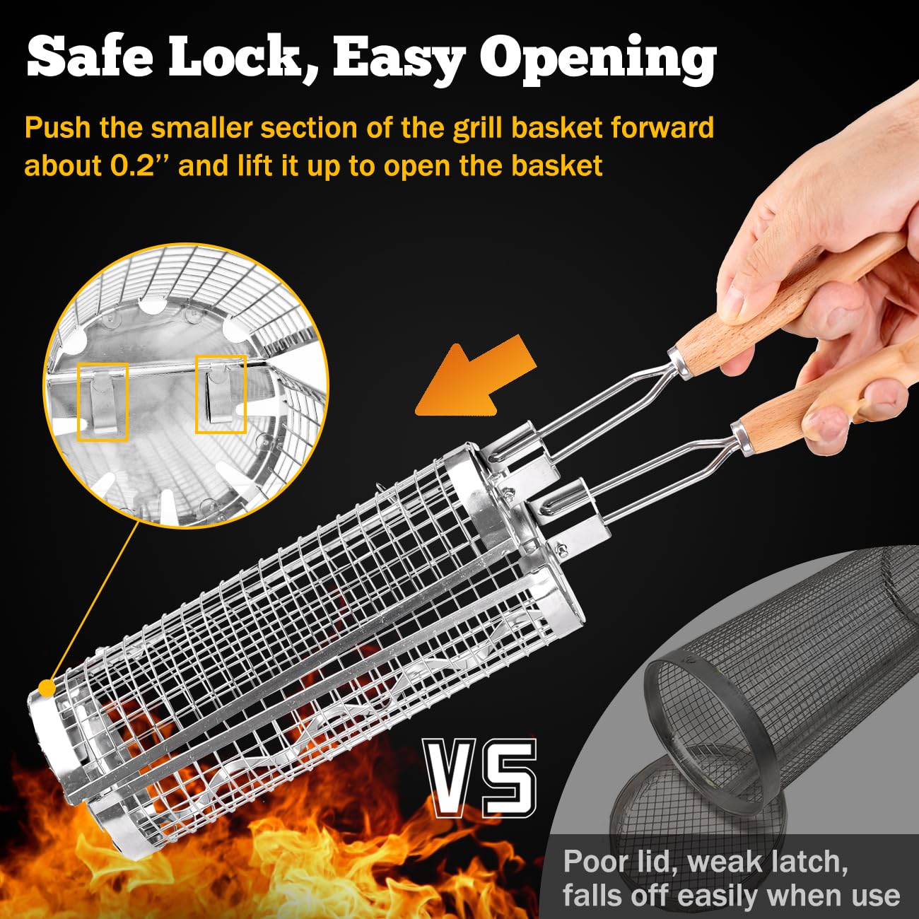 BUYYES Rolling Grill Basket BB - Camping Cooking Basket 리뷰 및 가격